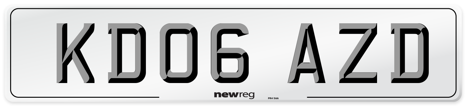 KD06 AZD Number Plate from New Reg
